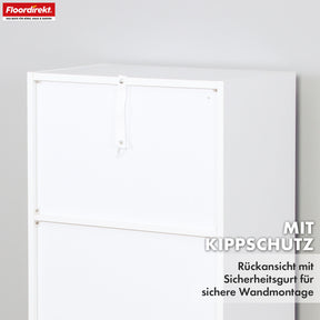 Bookcase | California | Modern, space-saving MDF shelf with anti-tilt protection in white 4-8 open compartments
