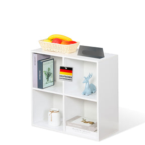 Bookcase | California | Modern, space-saving MDF shelf with anti-tilt protection in white 4-8 open compartments