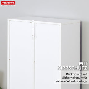 Bookcase | California | Modern, space-saving MDF shelf with anti-tilt protection in white 4-8 open compartments