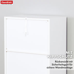 Bookcase | California | Modern, space-saving MDF shelf with anti-tilt protection in white 4-8 open compartments