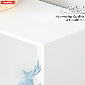 Bookcase | California | Modern, space-saving MDF shelf with anti-tilt protection in white 4-8 open compartments