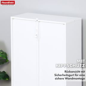 Bookcase | California | Modern, space-saving MDF shelf with anti-tilt protection in white 4-8 open compartments