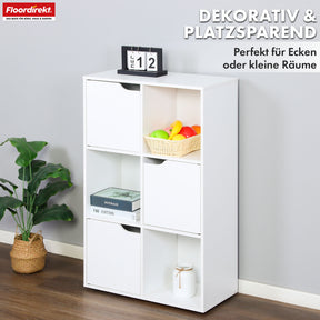 Bookcase | Connecticut | White MDF bookcase with shelves & doors, anti-tilt protection, 2 sizes
