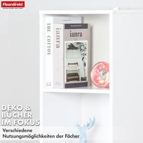 Bookcase | Delaware | Standing shelf with 6 open shelves, space-saving & modern