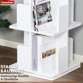 Bookcase | Indiana | Rotating shelf with 3 or 4 shelves | 360° floor-standing shelf for living room, office & bedroom