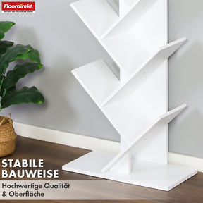 Bookcase | Louisiana | Tree-shaped standing shelf in white with 5 or 9 shelves made of wood