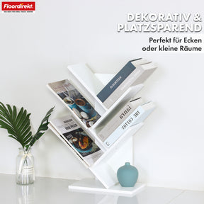 Bookcase | Louisiana | Tree-shaped standing shelf in white with 5 or 9 shelves made of wood