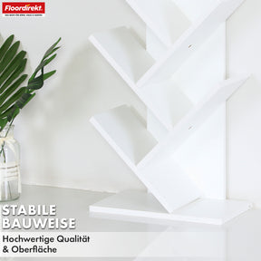 Bookcase | Louisiana | Tree-shaped standing shelf in white with 5 or 9 shelves made of wood