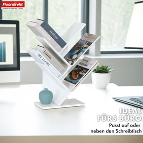Bookcase | Louisiana | Tree-shaped standing shelf in white with 5 or 9 shelves made of wood