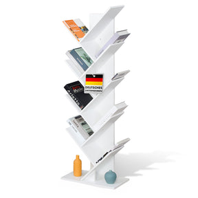 Bookcase | Louisiana | Tree-shaped standing shelf in white with 5 or 9 shelves made of wood
