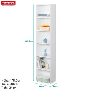 Bookcase | Maine | White wooden bookshelf with 3/4/6 shelves | Open & space-saving for living room, office & more