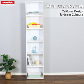 Bookcase | Maine | White wooden bookshelf with 3/4/6 shelves | Open & space-saving for living room, office & more