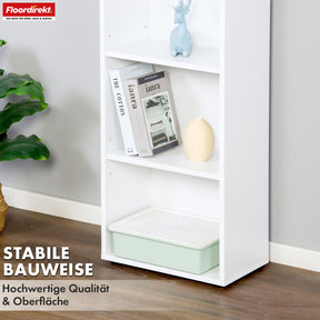 Bookcase | Maine | White wooden bookshelf with 3/4/6 shelves | Open & space-saving for living room, office & more