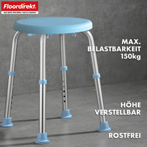Shower and bath stool | Pedro | Height-adjustable & 360° swivelling | Non-slip & load-bearing up to 150 kg