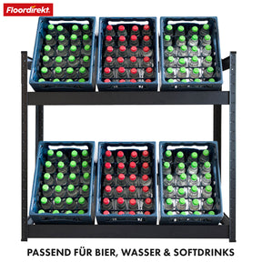 Bottle crate rack | Osaka | Powder-coated steel drinks crate rack for 3 to 9 crates