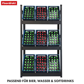Bottle crate rack | Osaka | Powder-coated steel drinks crate rack for 3 to 9 crates