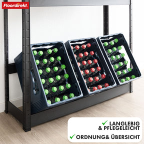 Bottle crate rack | Osaka | Powder-coated steel drinks crate rack for 3 to 9 crates