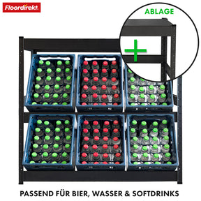 Bottle crate rack | Osaka | Powder-coated steel drinks crate rack for 3 to 9 crates