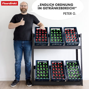 Bottle crate rack | Osaka | Powder-coated steel drinks crate rack for 3 to 9 crates