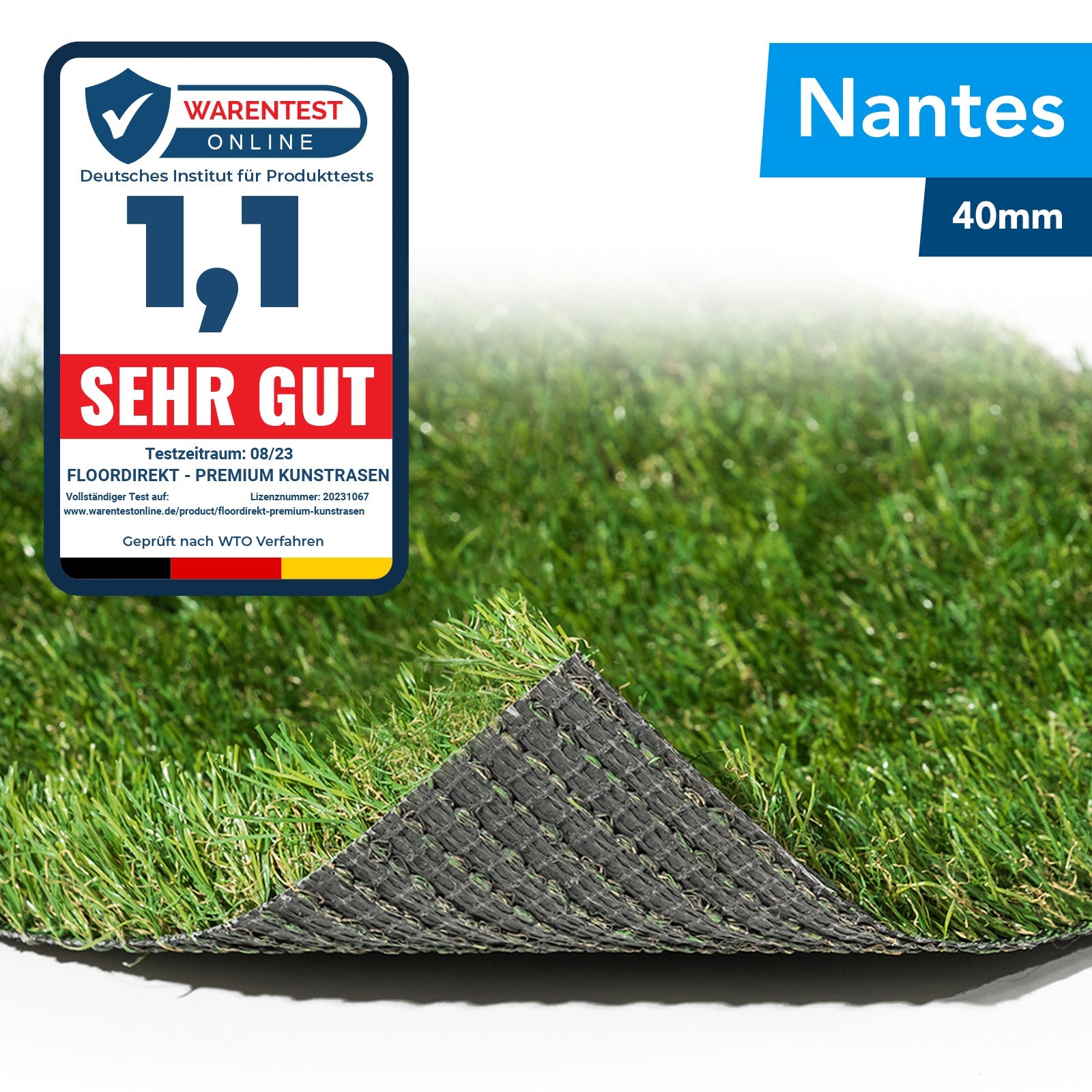 ✂ Artificial Grass Turf | Nantes | Pile Height: 40 Mm | Weight: 2100 g/m²