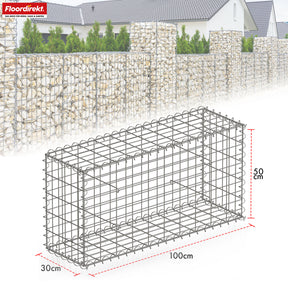 Gabion basket | Lenox | Galvanised steel basket for decorative privacy screens and garden projects