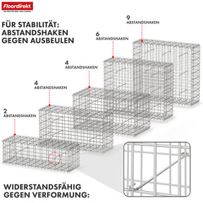 Gabion basket | Lenox | Galvanised steel basket for decorative privacy screens and garden projects