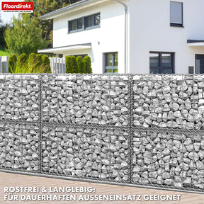 Gabion basket | Lenox | Galvanised steel basket for decorative privacy screens and garden projects