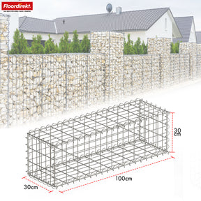 Gabion basket | Lenox | Galvanised steel basket for decorative privacy screens and garden projects