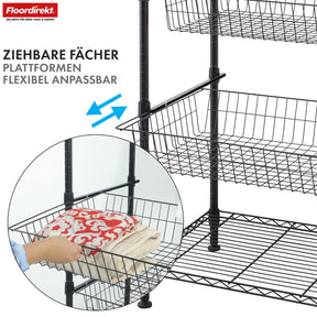 Wardrobe | Harold | Open coat rack with clothes rail & shelves | Sturdy wardrobe for bedrooms, hallways & storage rooms
