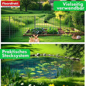 Metal fence | Pablo | 5-piece metal plug-in fence set | Expandable for garden, pond & animals