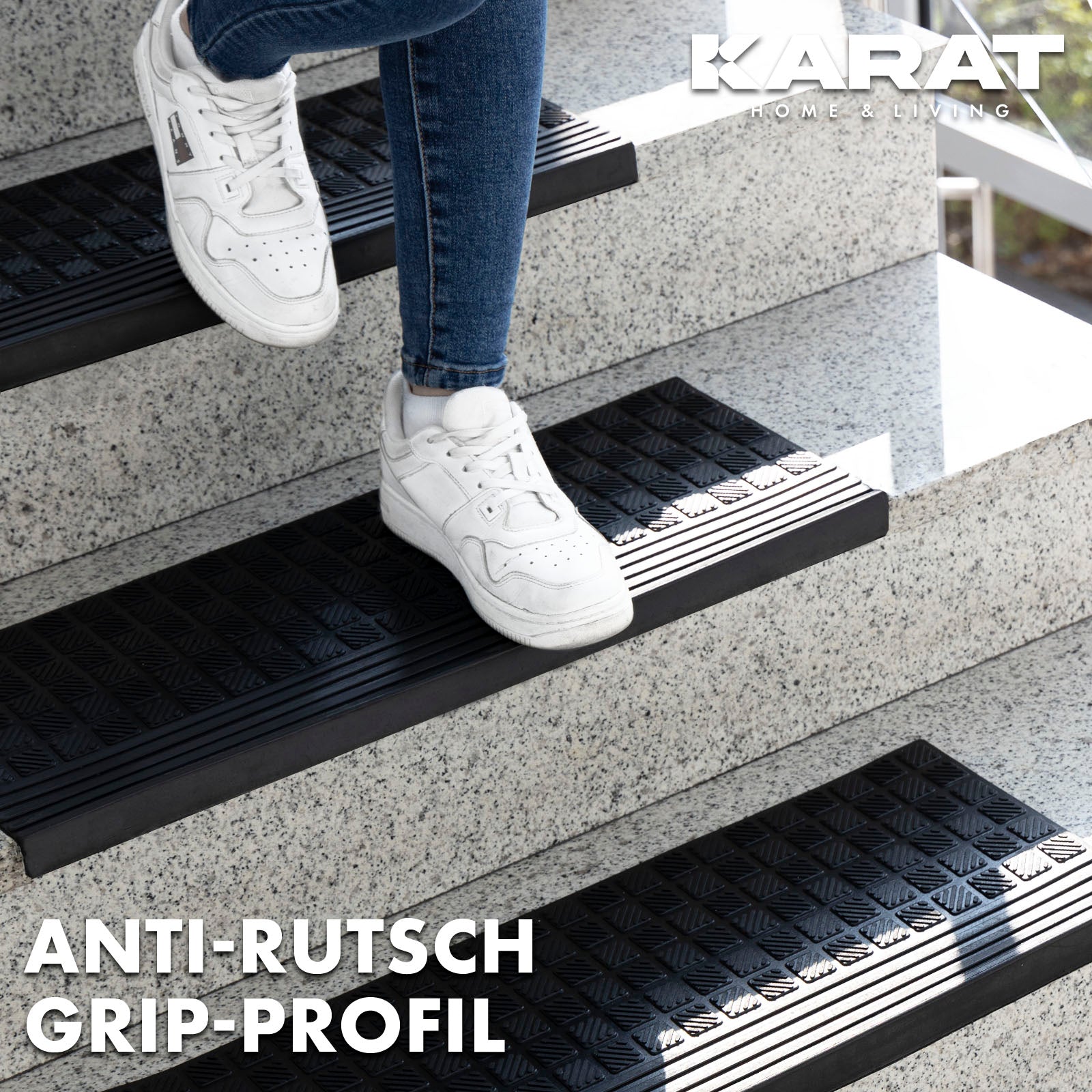 OJIA 15PCS Grey/Multi Non-Slip Rubber Stair Treads