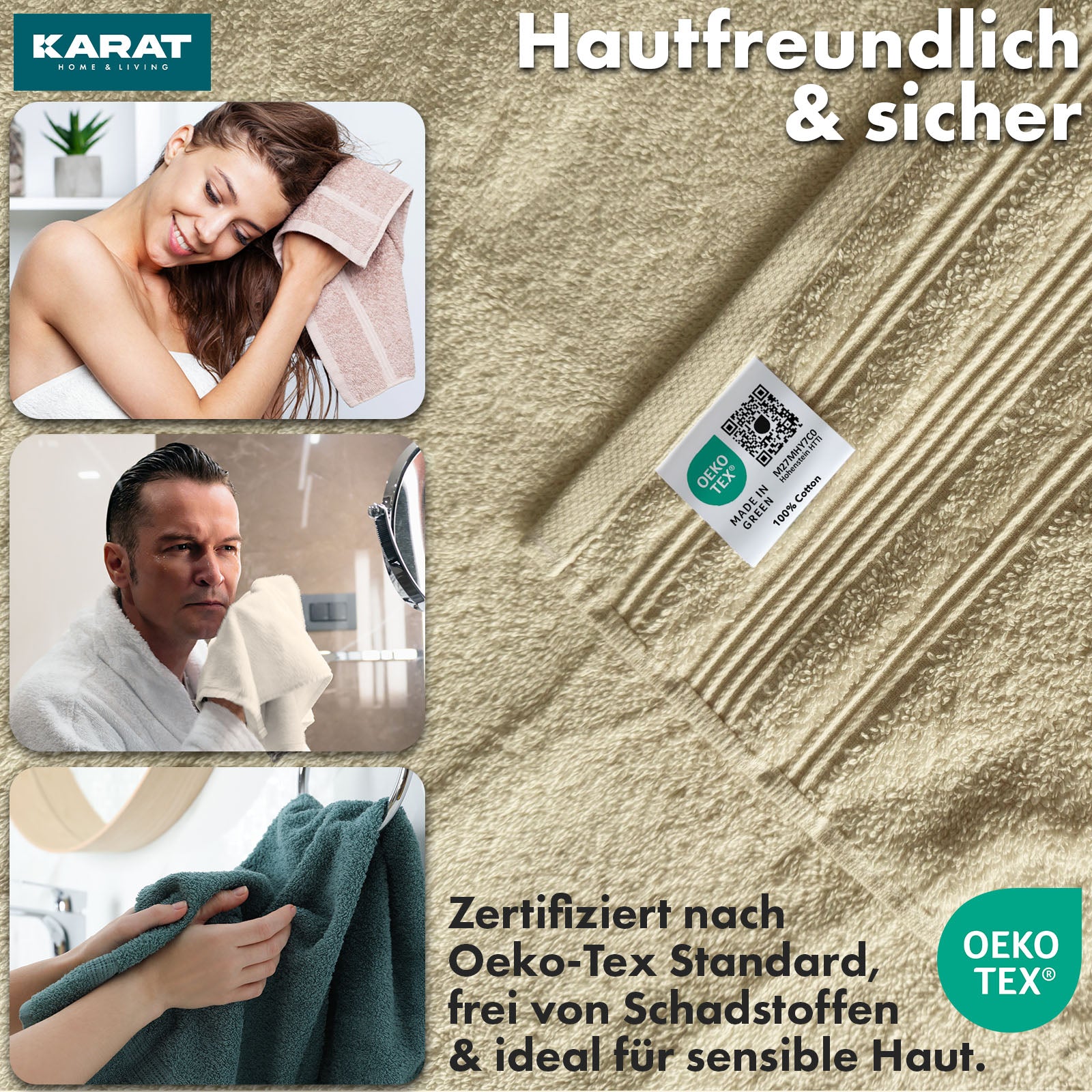 Bay towel set | 8-piece set of 100% cotton towels | 2 x bath towel, 2 x hand towel and 4 x soap cloth