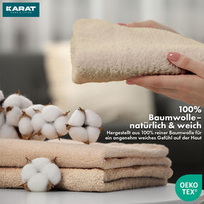 Bay towel set | 8-piece set of 100% cotton towels | 2 x bath towel, 2 x hand towel and 4 x soap cloth