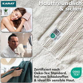 Bay towel set | 8-piece set of 100% cotton towels | 2 x bath towel, 2 x hand towel and 4 x soap cloth
