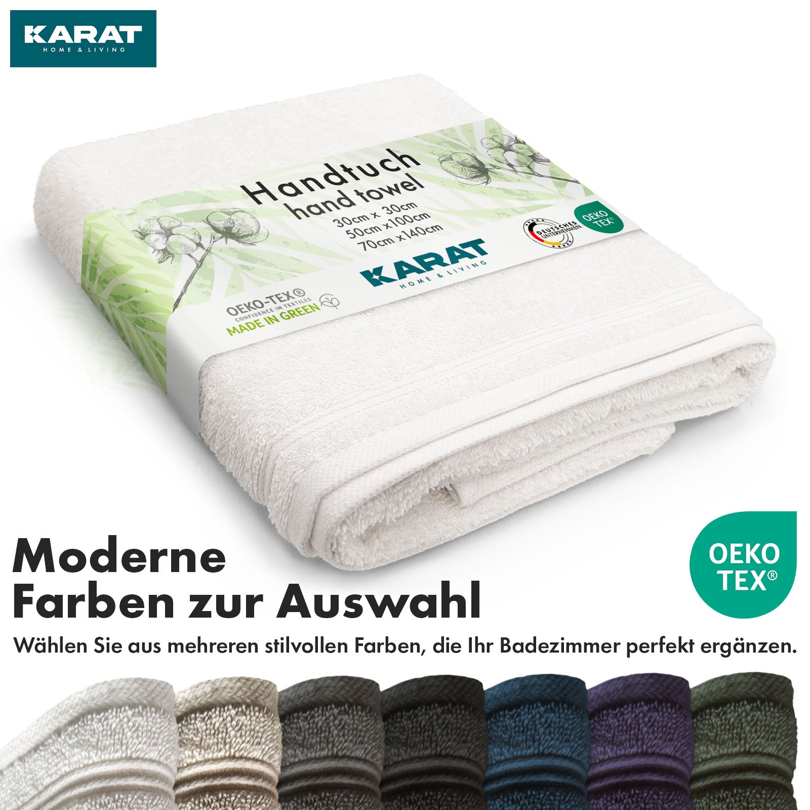 Bay towel set | 8-piece set of 100% cotton towels | 2 x bath towel, 2 x hand towel and 4 x soap cloth