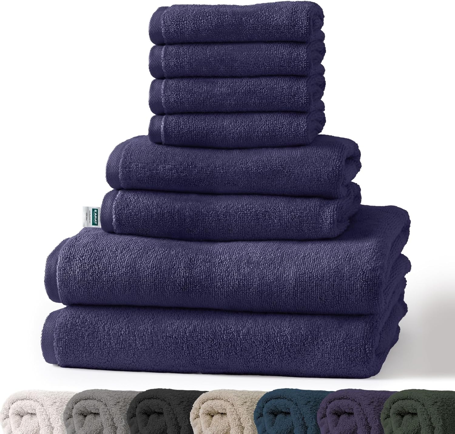 Bay towel set | 8-piece set of 100% cotton towels | 2 x bath towel, 2 x hand towel and 4 x soap cloth