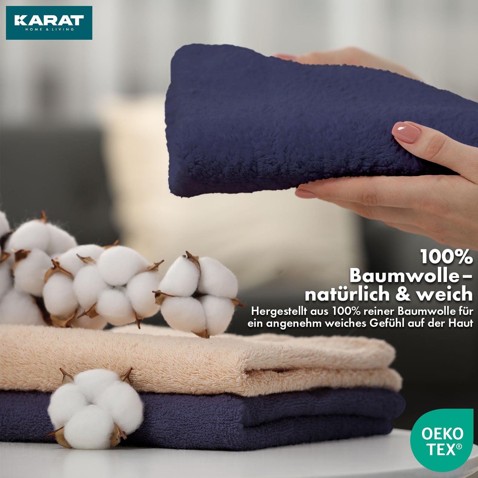 Bay towel set | 8-piece set of 100% cotton towels | 2 x bath towel, 2 x hand towel and 4 x soap cloth
