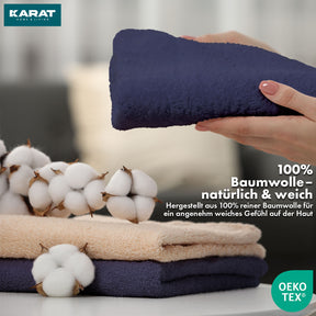 Bay towel set | 8-piece set of 100% cotton towels | 2 x bath towel, 2 x hand towel and 4 x soap cloth