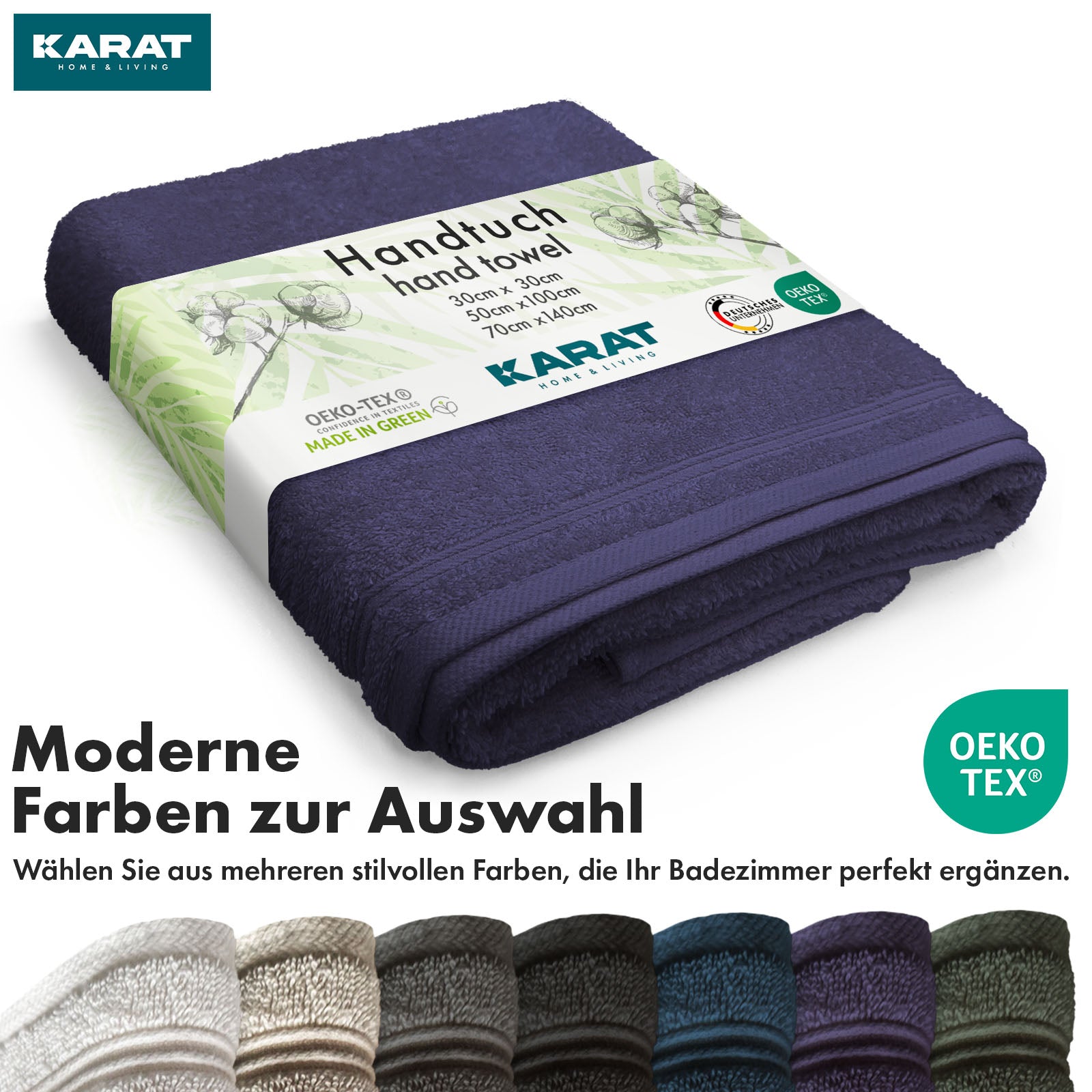 Bay towel set | 8-piece set of 100% cotton towels | 2 x bath towel, 2 x hand towel and 4 x soap cloth