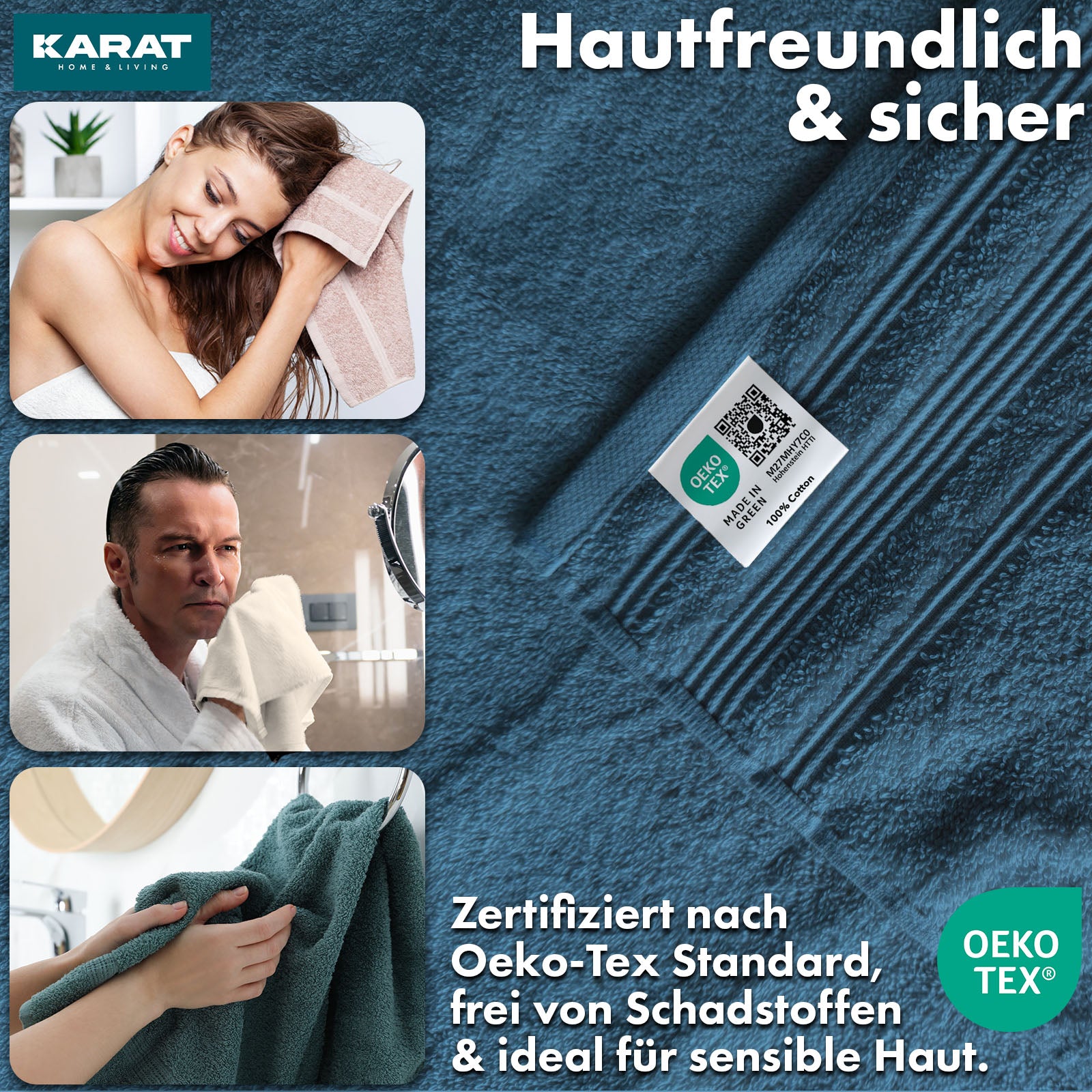 Bay towel set | 8-piece set of 100% cotton towels | 2 x bath towel, 2 x hand towel and 4 x soap cloth