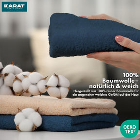 Bay towel set | 8-piece set of 100% cotton towels | 2 x bath towel, 2 x hand towel and 4 x soap cloth