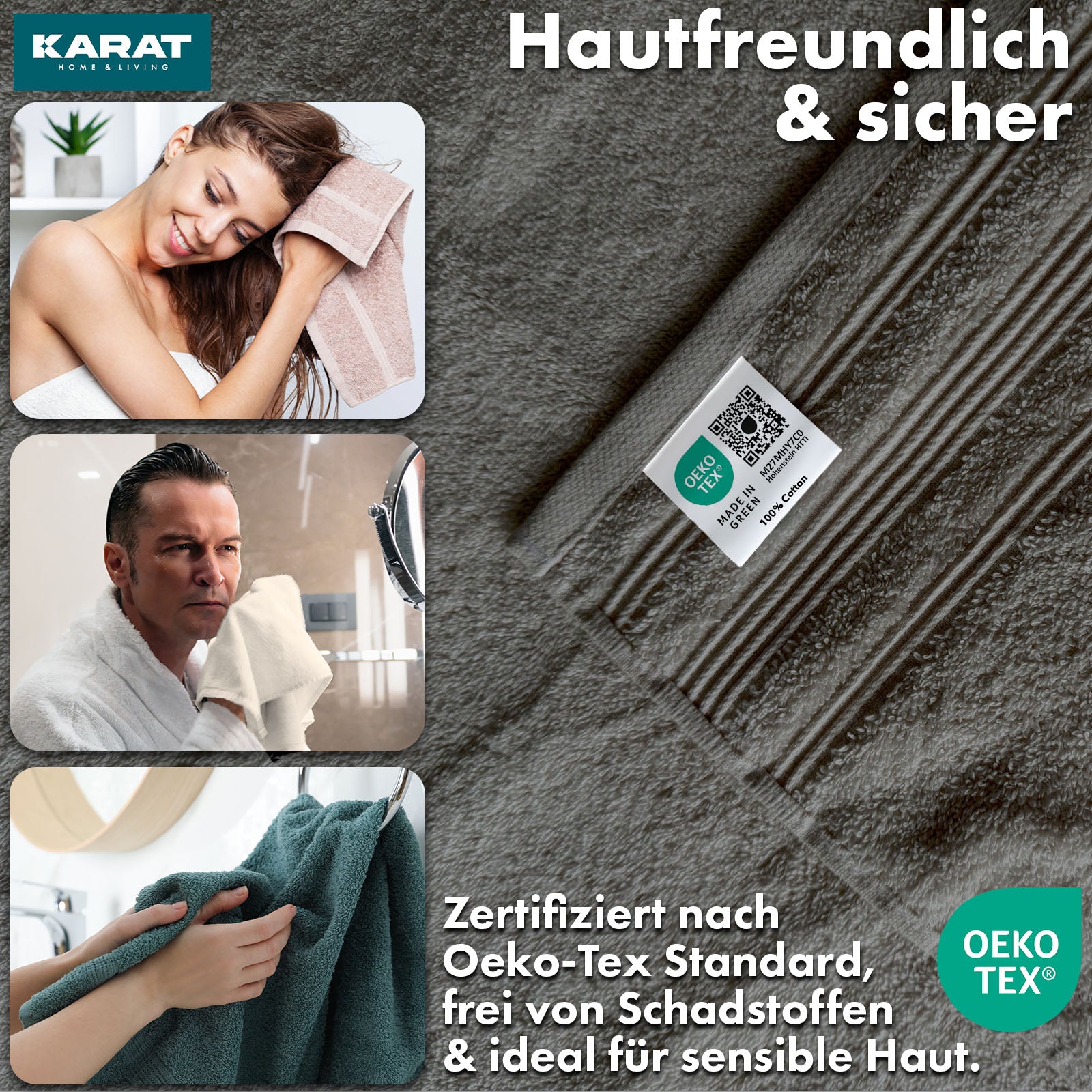 Bay towel set | 8-piece set of 100% cotton towels | 2 x bath towel, 2 x hand towel and 4 x soap cloth