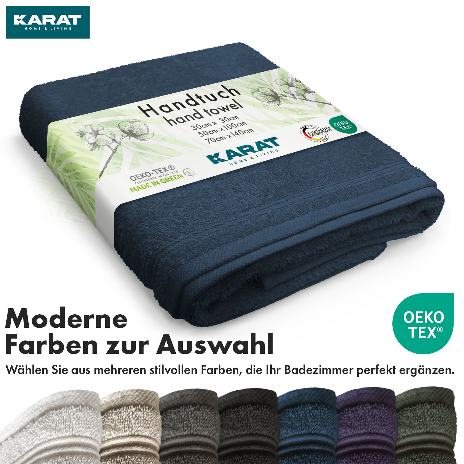 Bay towel set | 8-piece set of 100% cotton towels | 2 x bath towel, 2 x hand towel and 4 x soap cloth