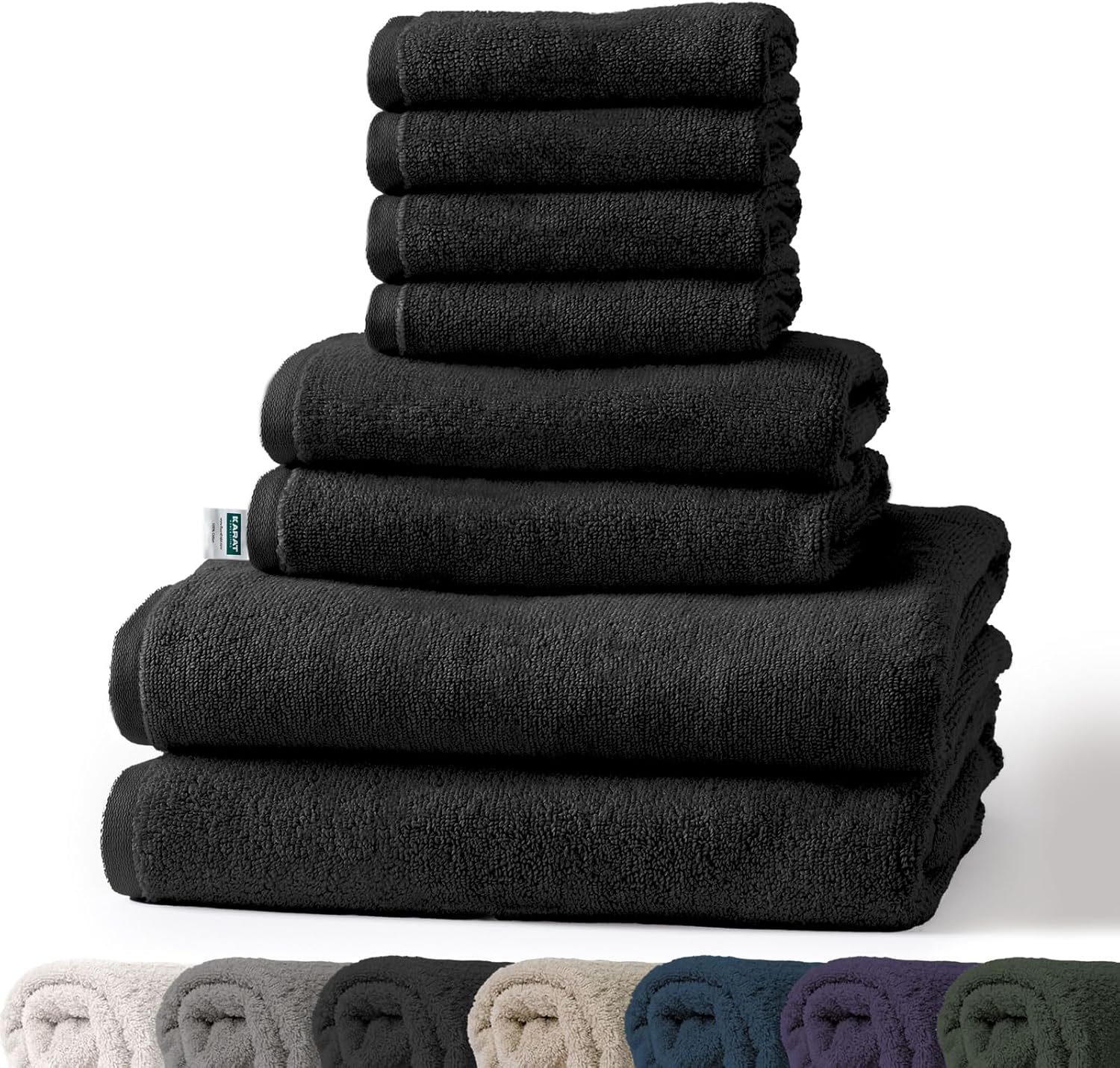 Bay towel set | 8-piece set of 100% cotton towels | 2 x bath towel, 2 x hand towel and 4 x soap cloth