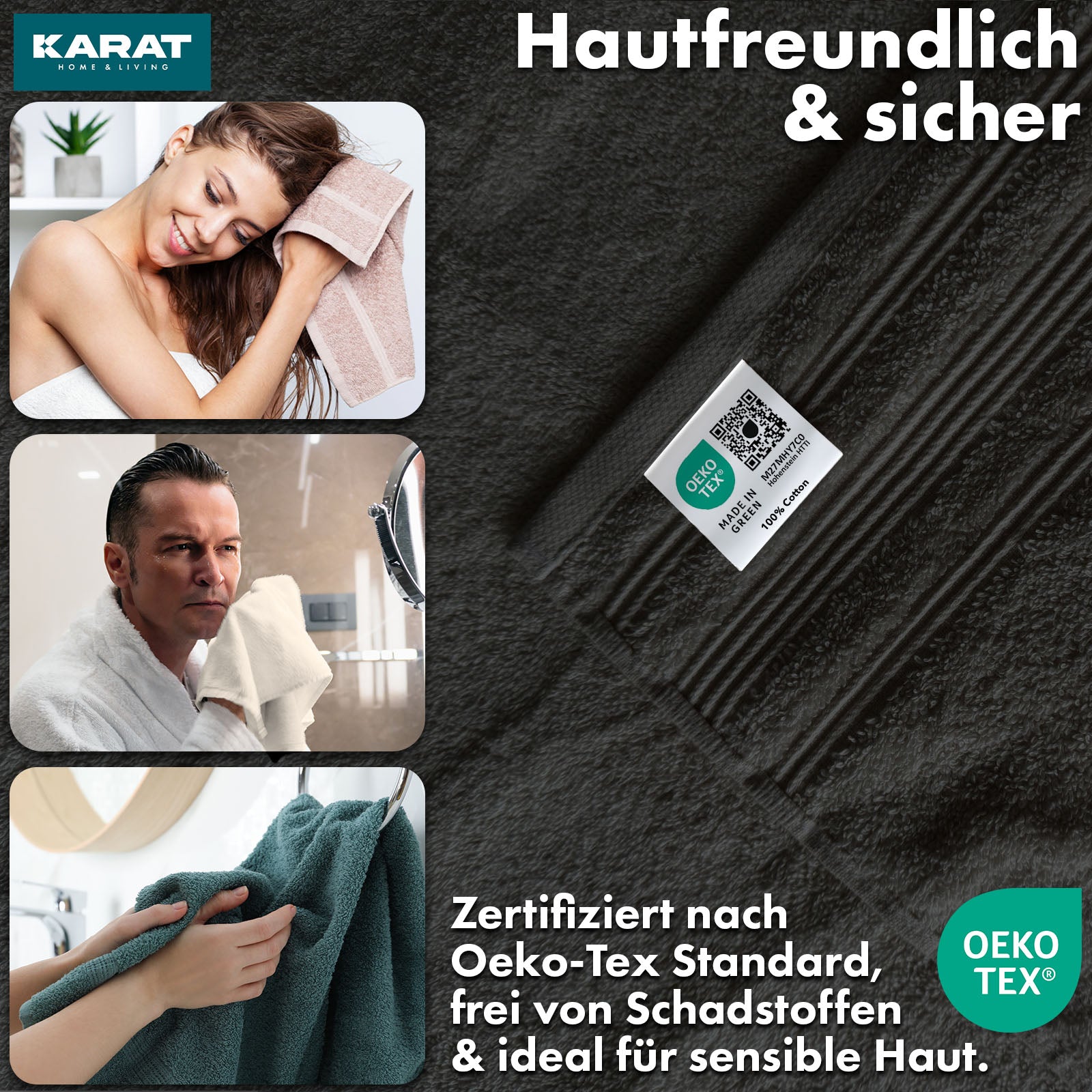 Bay towel set | 8-piece set of 100% cotton towels | 2 x bath towel, 2 x hand towel and 4 x soap cloth