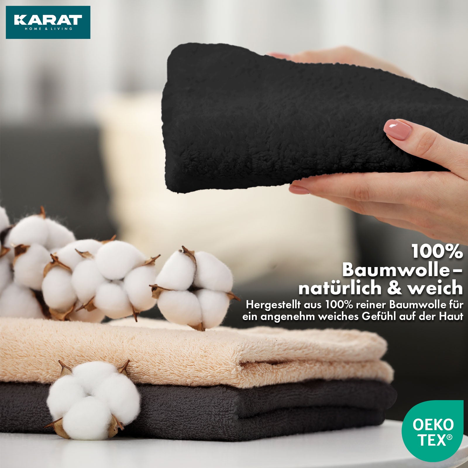Bay towel set | 8-piece set of 100% cotton towels | 2 x bath towel, 2 x hand towel and 4 x soap cloth