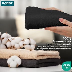 Bay towel set | 8-piece set of 100% cotton towels | 2 x bath towel, 2 x hand towel and 4 x soap cloth