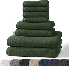 Bay towel set | 8-piece set of 100% cotton towels | 2 x bath towel, 2 x hand towel and 4 x soap cloth