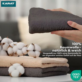 Bay towel set | 8-piece set of 100% cotton towels | 2 x bath towel, 2 x hand towel and 4 x soap cloth