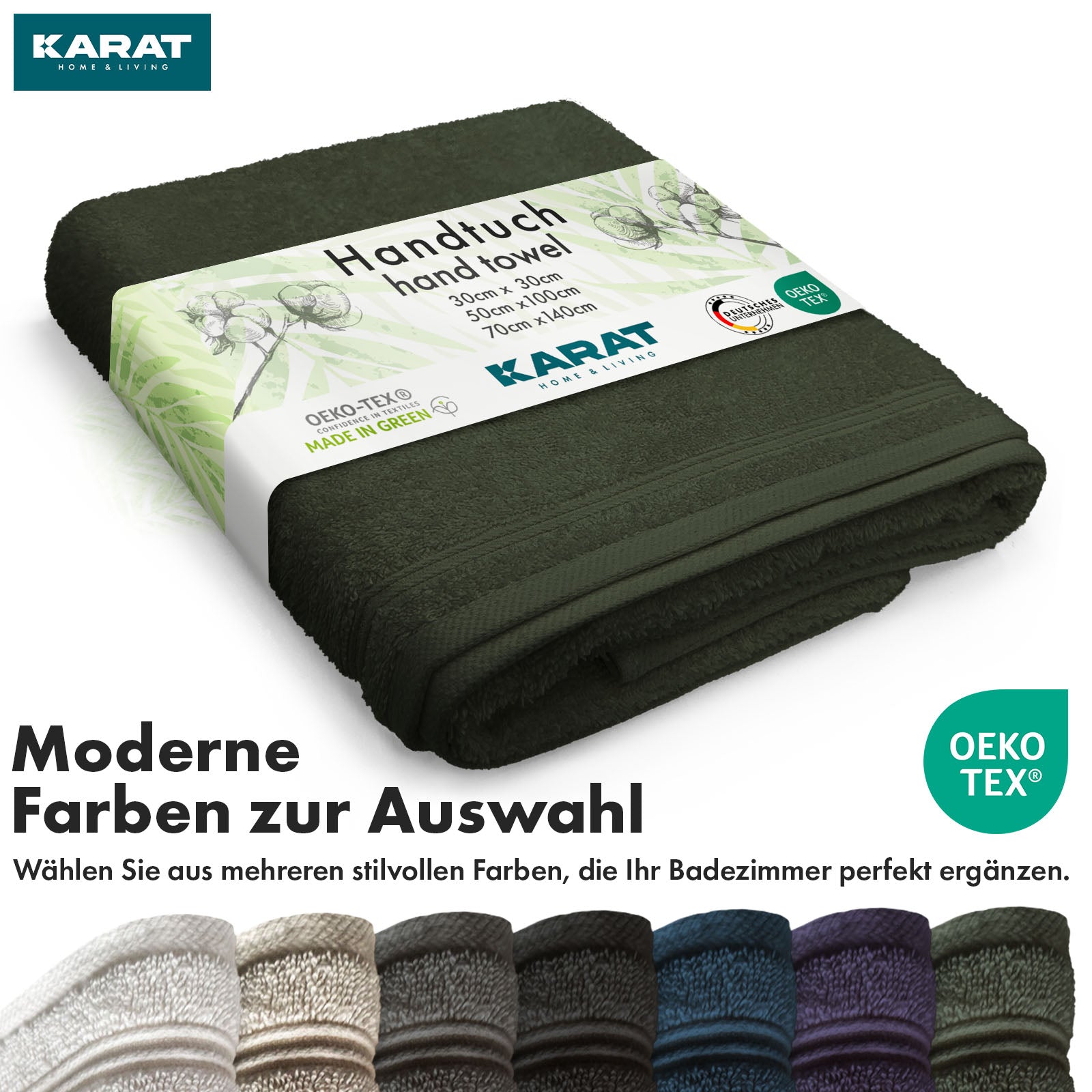 Bay towel set | 8-piece set of 100% cotton towels | 2 x bath towel, 2 x hand towel and 4 x soap cloth